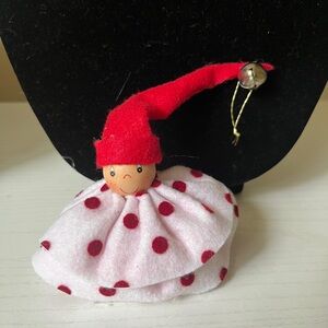 Red and White Polka Dot Elf Ornament